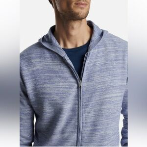 NWT Peter Millar Crown Crafted Ravello Full Zip Hoodie Sweater Blue Frost XL